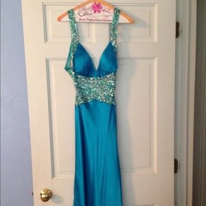 Jovani Turquoise Prom Dress